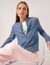 Lightweight Bomber Jacket in a Denim Look - Mid Blue