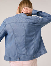 Lightweight Bomber Jacket in a Denim Look - Mid Blue
