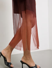 Long Pleated Dress with Colour Graduation