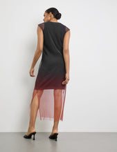 Long Pleated Dress with Colour Graduation