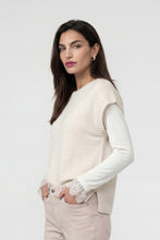 Cream Sleeveless Knit Vest