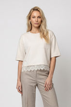 Cream Lace Trim Sweatshirt