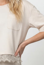 Cream Lace Trim Sweatshirt
