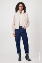 Faux Fur Front Zip Knit Jacket