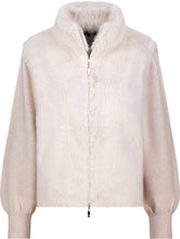 Faux Fur Front Zip Knit Jacket