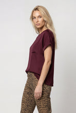 Burgundy Satin Pocket T-Shirt