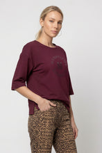 Burgundy Rhinestone Logo Sweatshirt