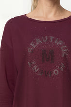 Burgundy Rhinestone Logo Sweatshirt