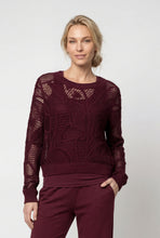 Burgundy Open Knit Jumper