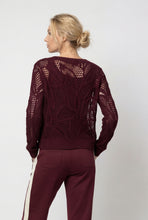 Burgundy Open Knit Jumper