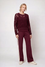 Burgundy Open Knit Jumper