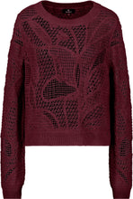 Burgundy Open Knit Jumper