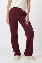 Burgundy Side Stripe Jersey Trousers