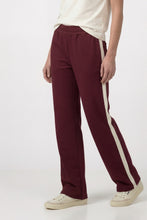 Burgundy Side Stripe Jersey Trousers