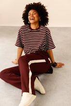 Burgundy Side Stripe Jersey Trousers