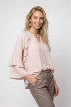 Blush Ruffle Sleeve Blouse