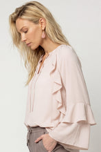 Blush Ruffle Sleeve Blouse