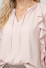 Blush Ruffle Sleeve Blouse