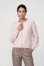 Blush Embellished Zip Knit Cardigan