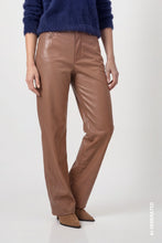 Faux Leather Straight Leg Trousers – Camel
