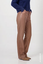 Faux Leather Straight Leg Trousers – Camel