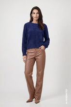Faux Leather Straight Leg Trousers – Camel