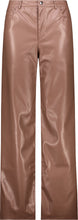 Faux Leather Straight Leg Trousers – Camel