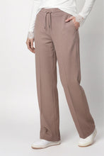 Wide Leg Drawstring Trousers in Taupe