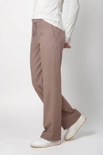 Wide Leg Drawstring Trousers in Taupe