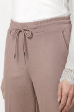 Wide Leg Drawstring Trousers in Taupe