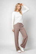 Wide Leg Drawstring Trousers in Taupe