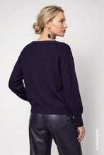 Navy Sequin Floral Embellished Jumper
