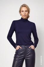 High Neck Top with Lace Cuffs
