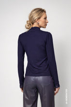 High Neck Top with Lace Cuffs