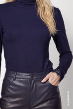 High Neck Top with Lace Cuffs
