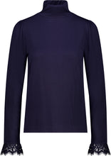 High Neck Top with Lace Cuffs