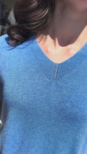 V- Neck Short Sleeve Knit - Royal Blue