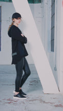 Black Hooded Cowl Neck Top