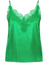 Satin Top with Lace - Green