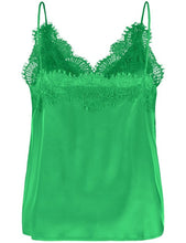 Satin Top with Lace - Green