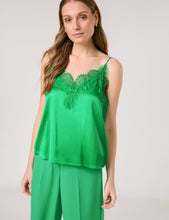 Satin Top with Lace - Green