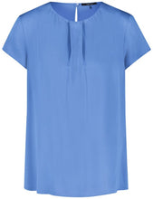 Versatile Blouse Top with Short Sleeves - Regatta Blue