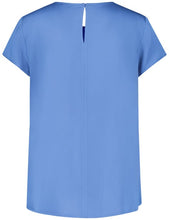 Versatile Blouse Top with Short Sleeves - Regatta Blue