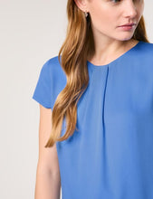 Versatile Blouse Top with Short Sleeves - Regatta Blue