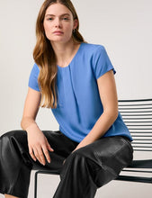 Versatile Blouse Top with Short Sleeves - Regatta Blue