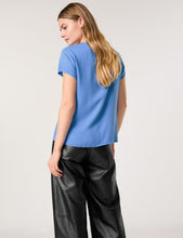 Versatile Blouse Top with Short Sleeves - Regatta Blue