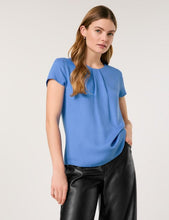 Versatile Blouse Top with Short Sleeves - Regatta Blue