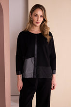Black Contrast Panel Relaxed Top